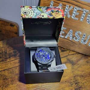 Ed Hardy mens Black Gray Watch